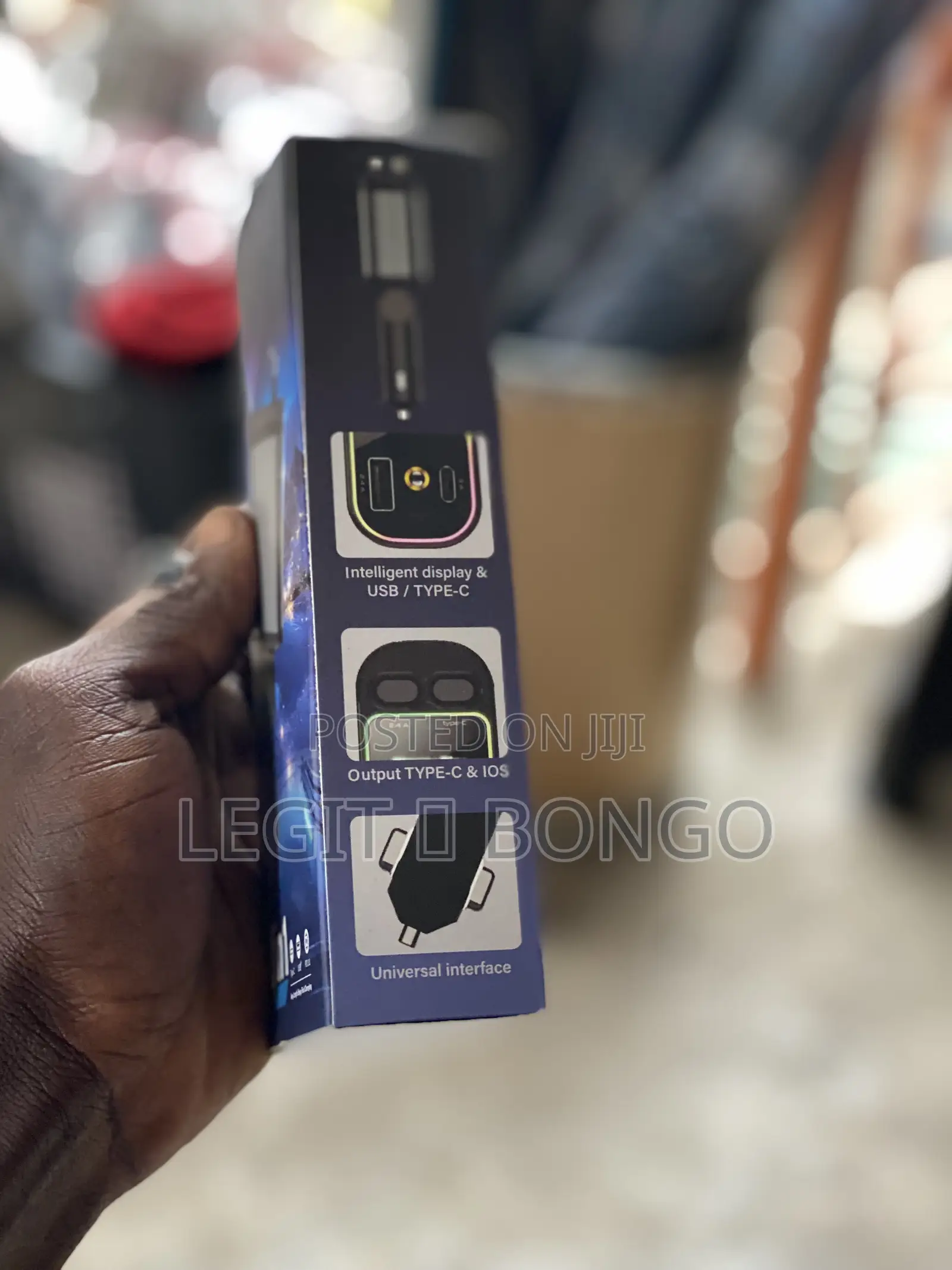 Car Charger With Intelligent Led Display | USB + Type C + Ios