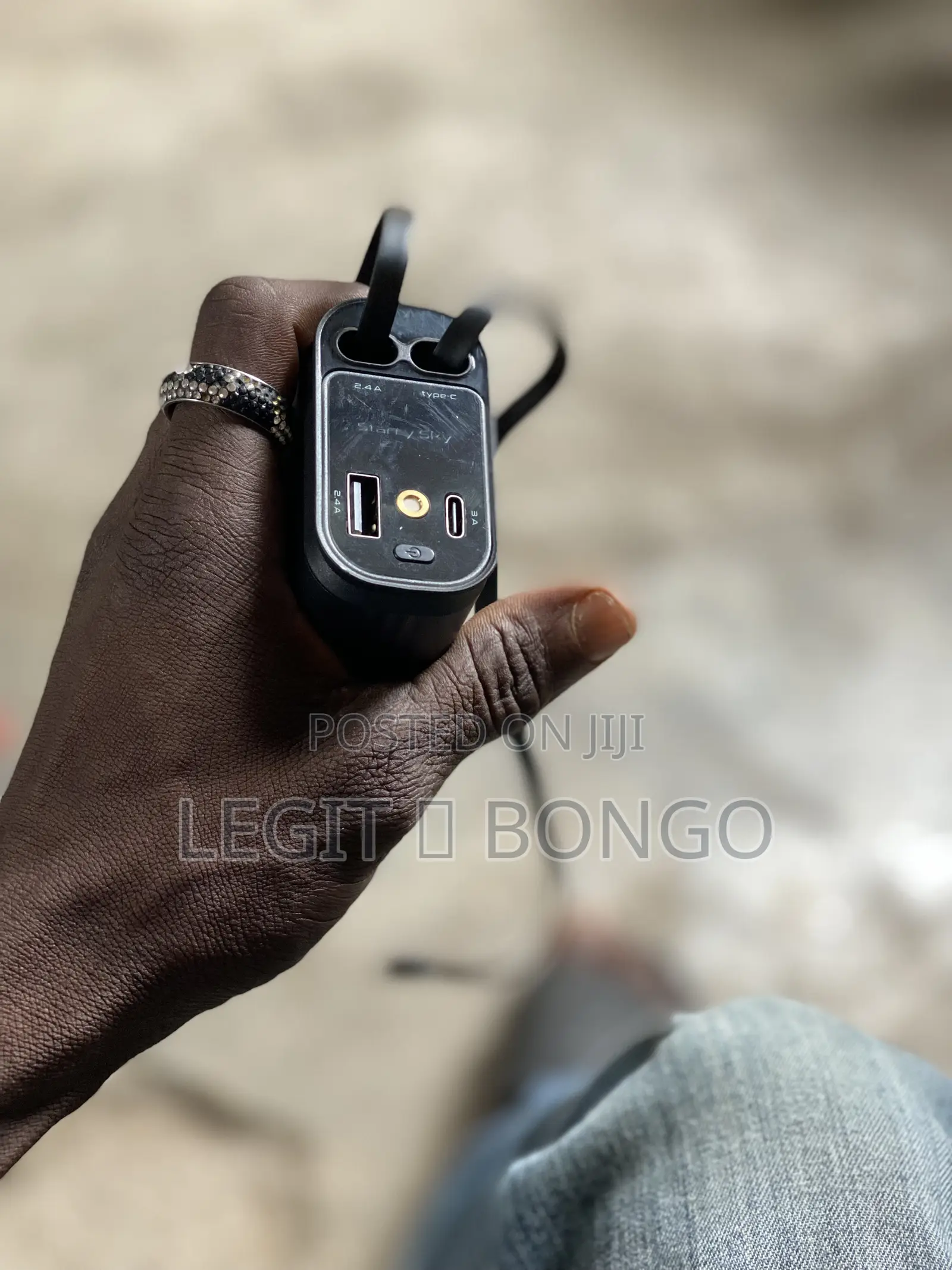 Car Charger With Intelligent Led Display | USB + Type C + Ios