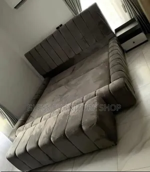 Mirror Queen Size Bed Frame With Side Drawers and Ottoman