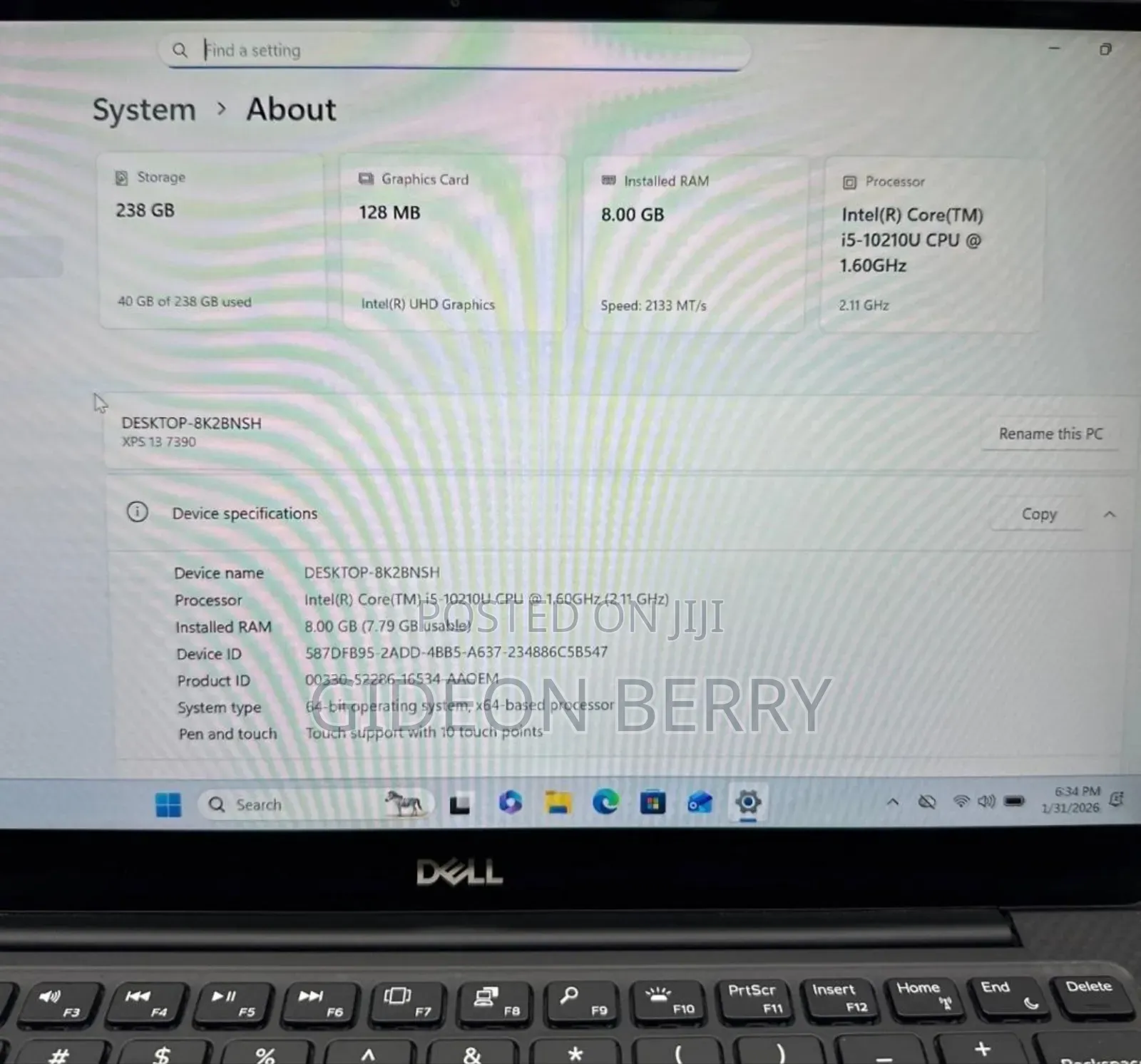 Laptop Dell XPS 13 8GB Intel Core i5 SSD 256GB