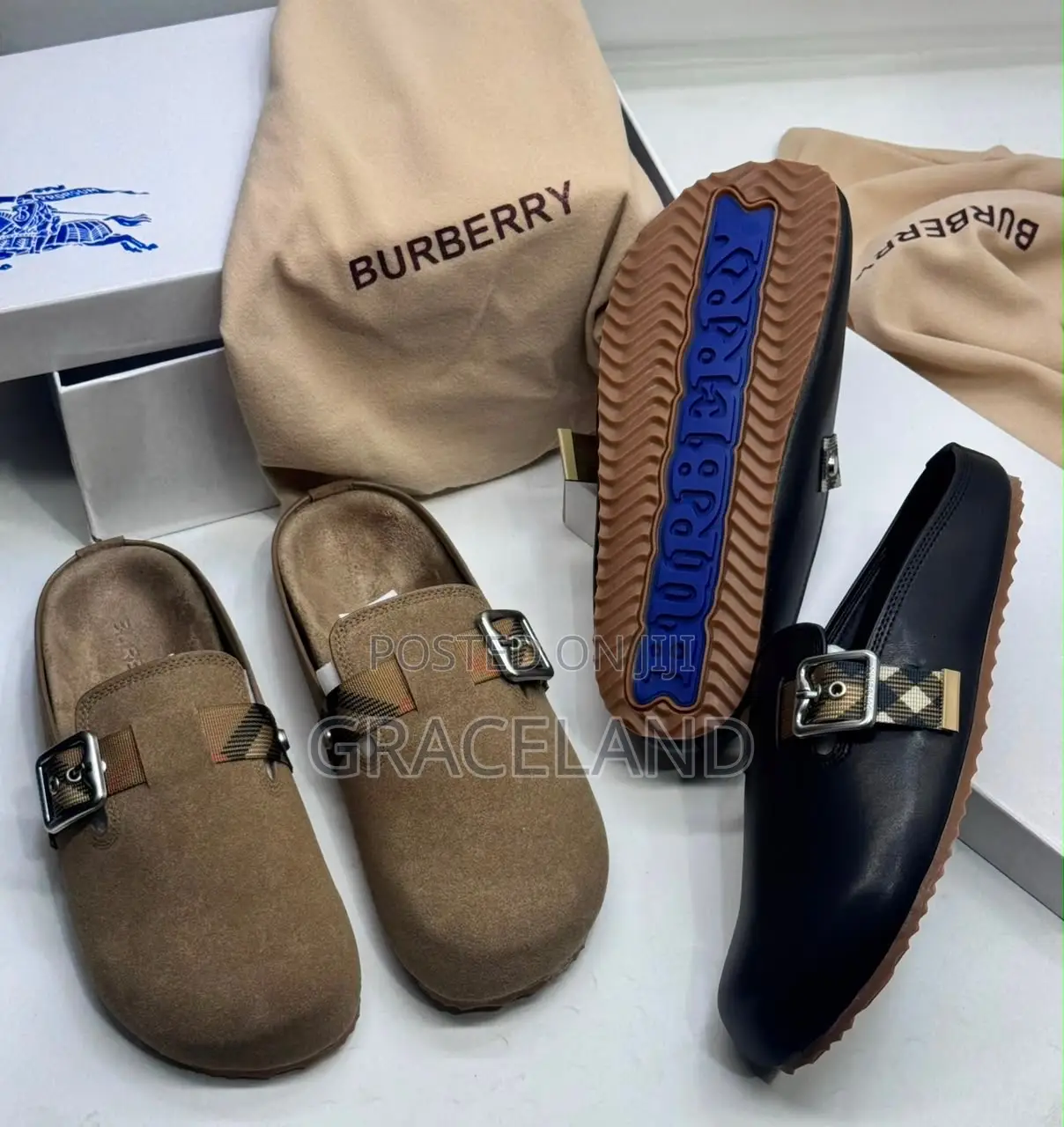 Original Burberry Birkenstock Pure Leather Half Shoe