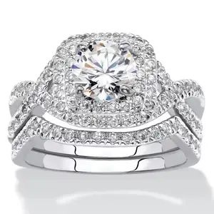 Luxury Engagement Ring for Women | Silver Plated Zircon Wedding Ring