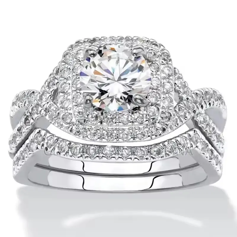 Luxury Engagement Ring for Women | Silver Plated Zircon Wedding Ring