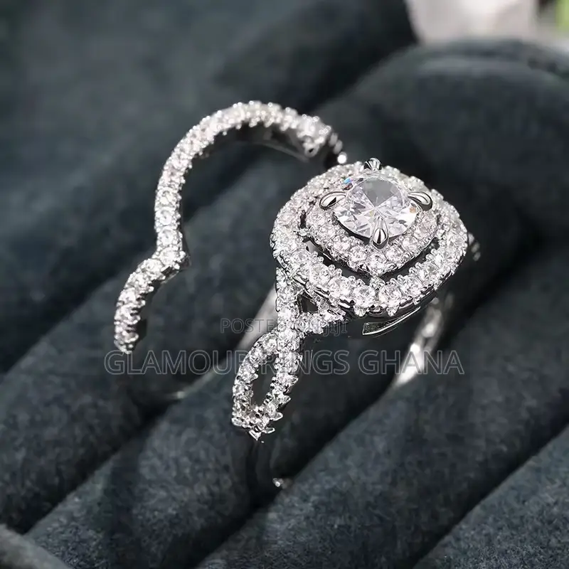 Luxury Engagement Ring for Women | Silver Plated Zircon Wedding Ring
