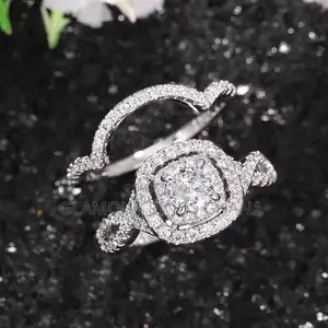 Luxury Engagement Ring for Women | Silver Plated Zircon Wedding Ring