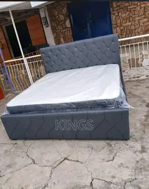 Luxury Fabric Upholstered Double Bed Frame – Brand New