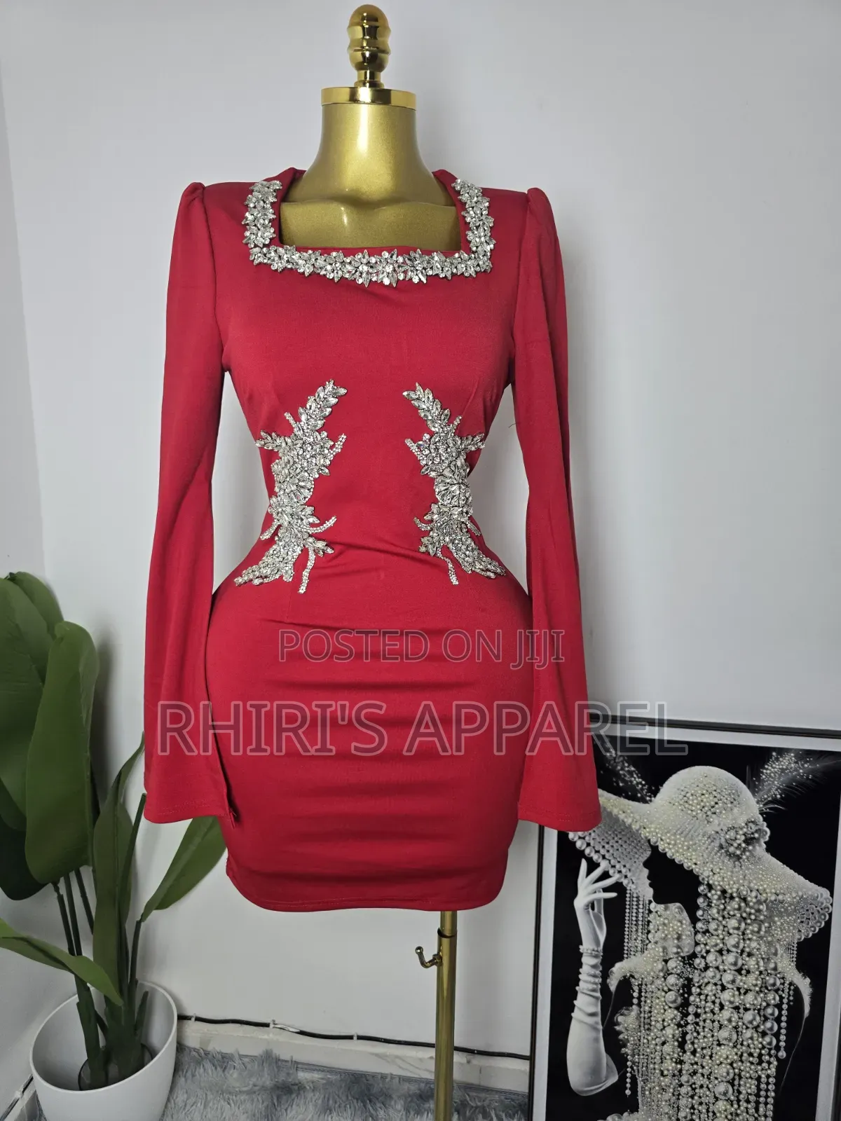 Command Attention in This Beautiful Red Bodycon Mini Dress.