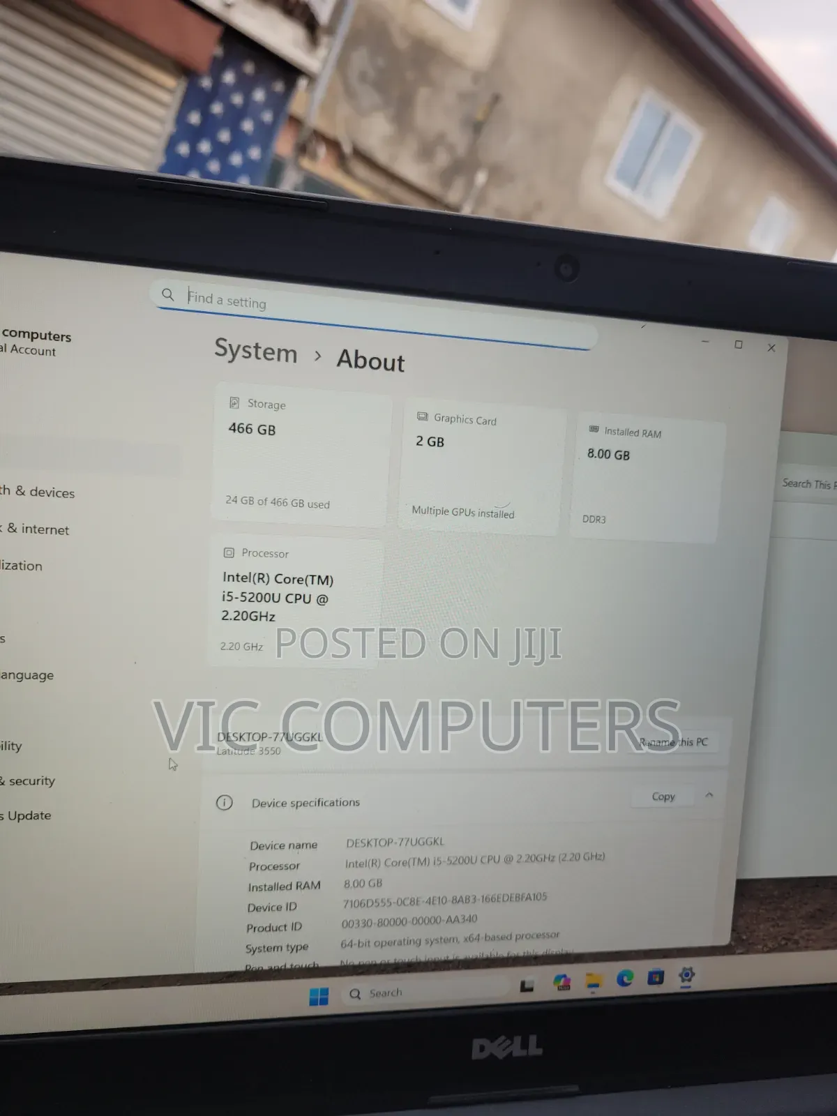 Laptop Dell Latitude 3550 8GB Intel Core i5 HDD+SSD 500GB