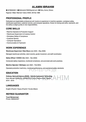 Manual Labour CV