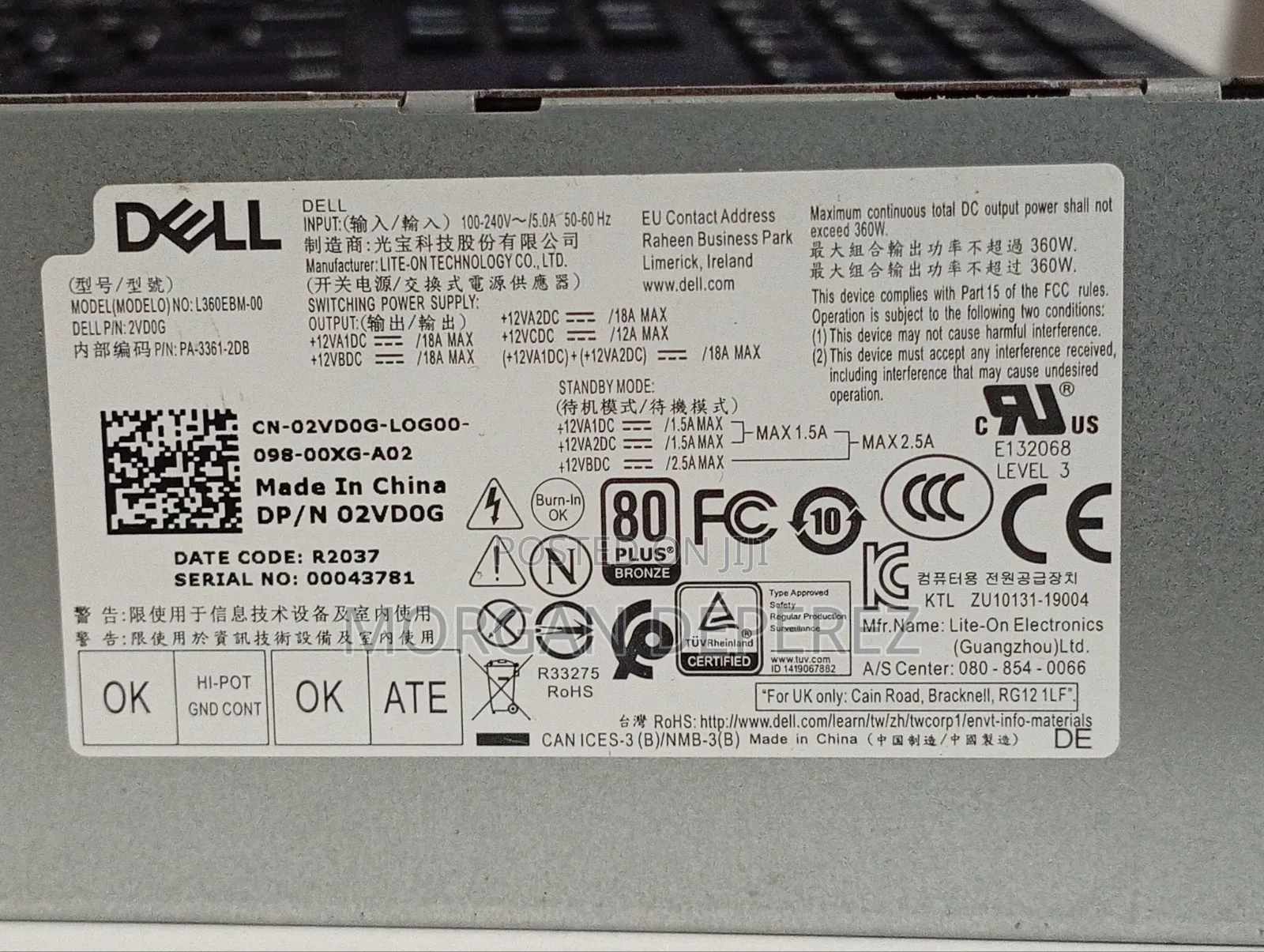 Dell L360ebm-00 Power Supply