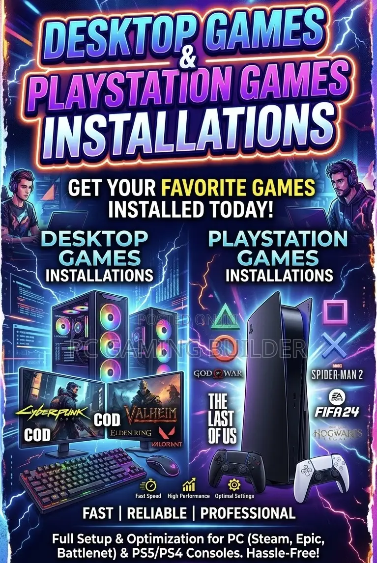 Desktop, Laptop Playstation Games Installation