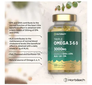 Omega 3-6-9 3000 Mg With Epa, Dha Ala | 120 Softgels