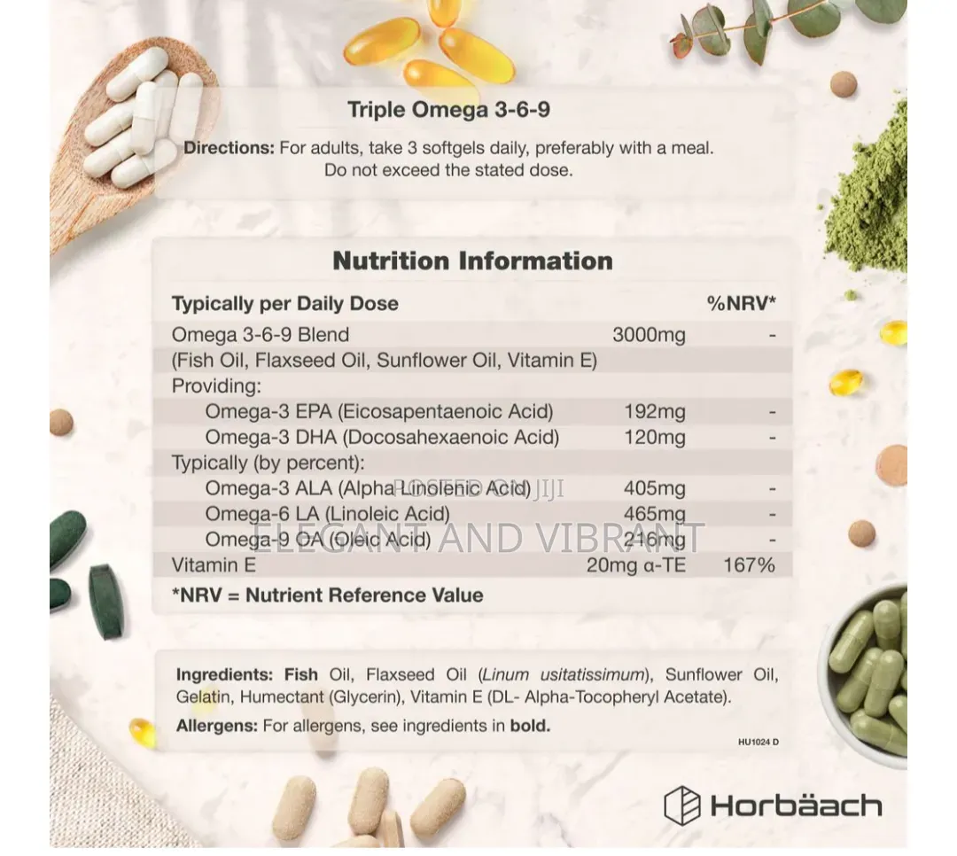 Omega 3-6-9 3000 Mg With Epa, Dha Ala | 120 Softgels