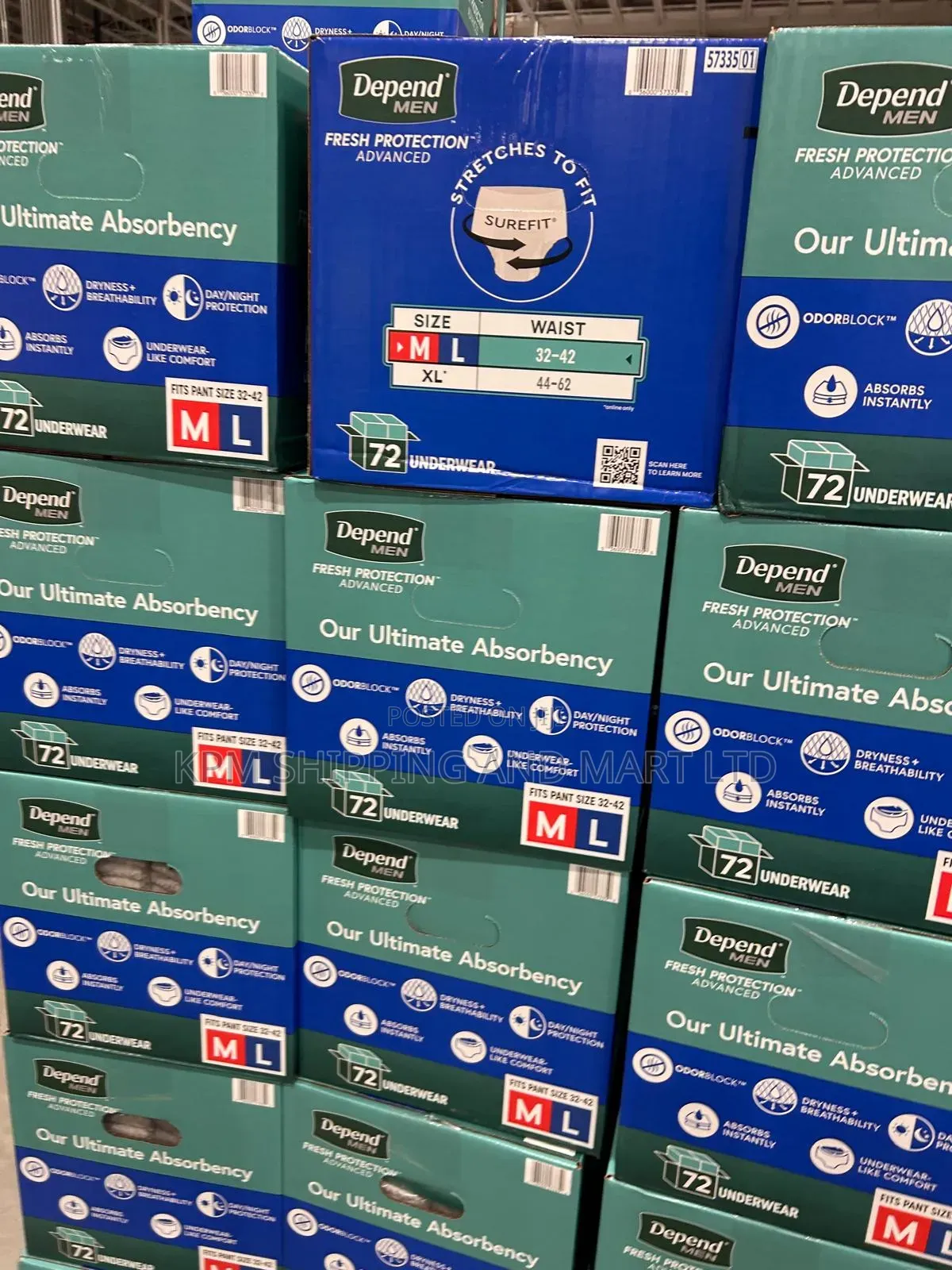 Depend Men Protective Underwear (Usa 72pieces)