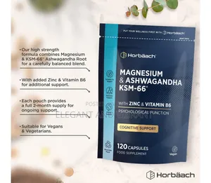 Ashwagandha KSM-66 Complex With Magnesium, Zinc Vitamin B6|120 Caps