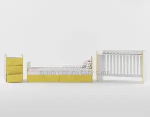 Manual Swinging Wooden Cot With Drawers 0-5 Years