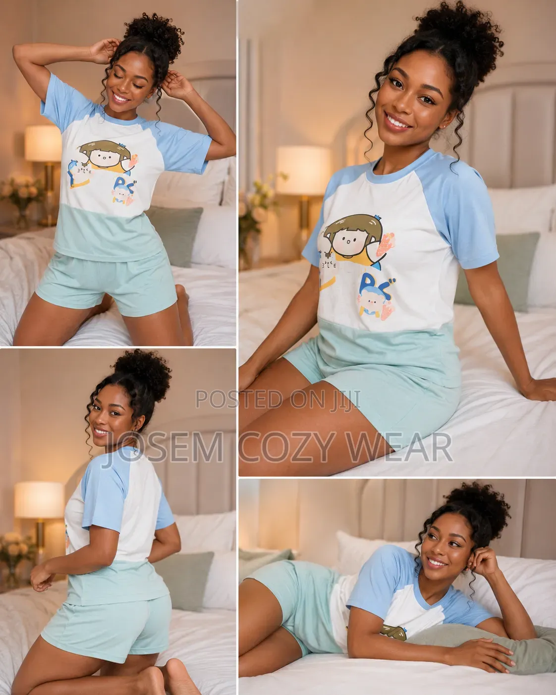 Cute Ladies Cotton Pajamas Set