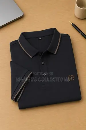 Dolce and Gabbana Lacoste Regular Fit Striped Collar Polo Shirt