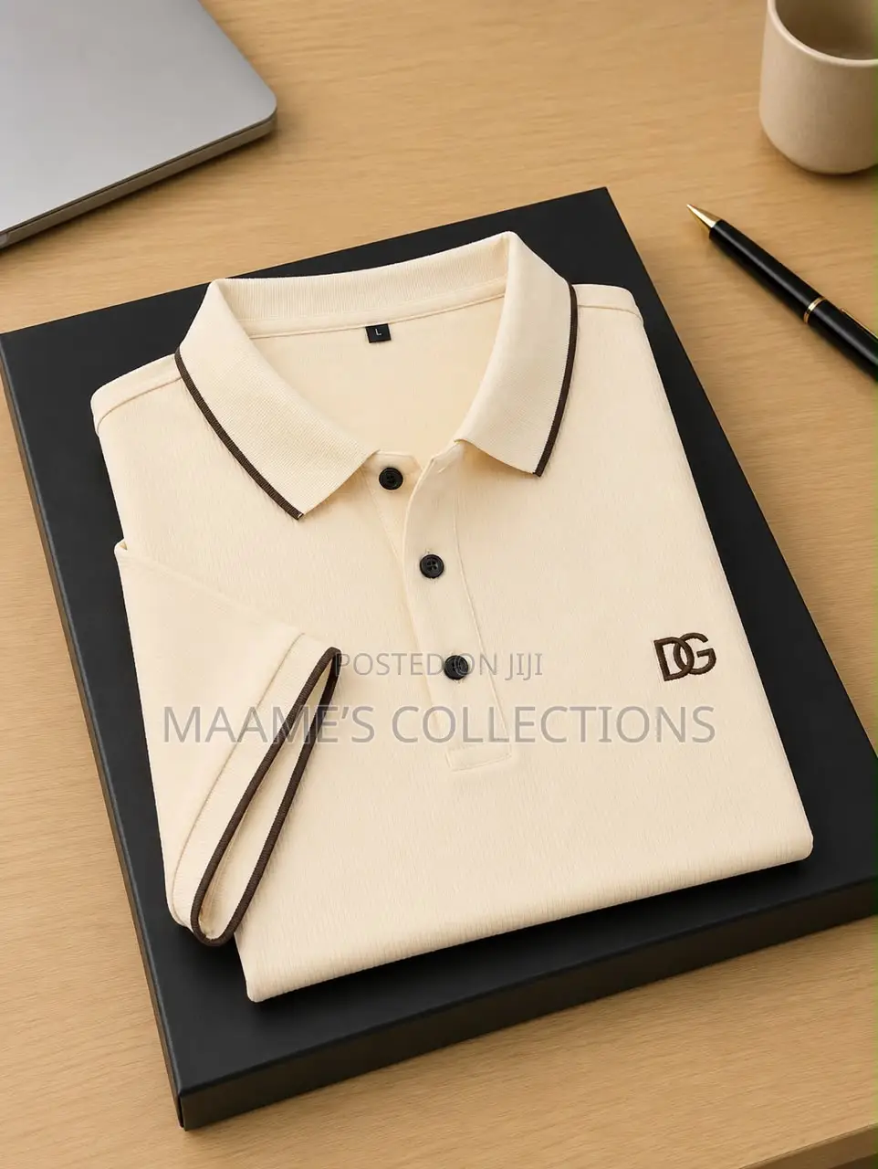 Dolce and Gabbana Lacoste Regular Fit Striped Collar Polo Shirt