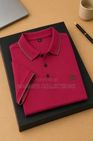 Dolce and Gabbana Lacoste Regular Fit Striped Collar Polo Shirt