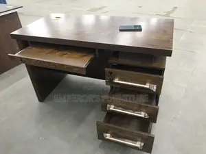 Walnut Executive Office Desk With Lockable Drawers