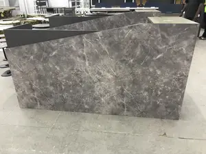 Prestige Grey Marble-Like Executive Reception Desk