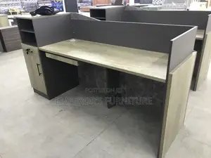 Prestige Grey Marble-Like Executive Reception Desk