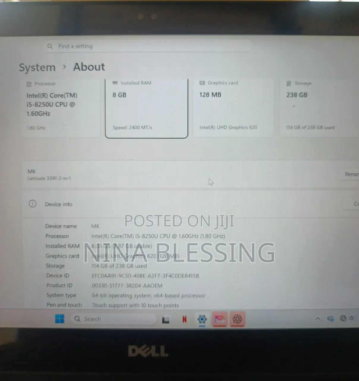 Laptop Dell Latitude 3390 2-in-1 8GB Intel Core i5 SSD 250GB