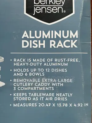 Berkley Jensen Aluminum Dish Rack - Rust-Free, Heavy-Duty Aluminum