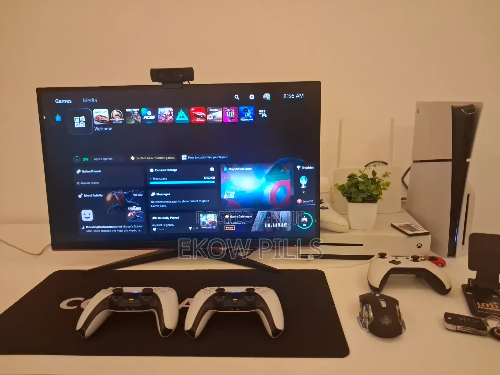 Playstation 5 Slim Disc Edition (1tb) + 2 Controllers and 10 Games