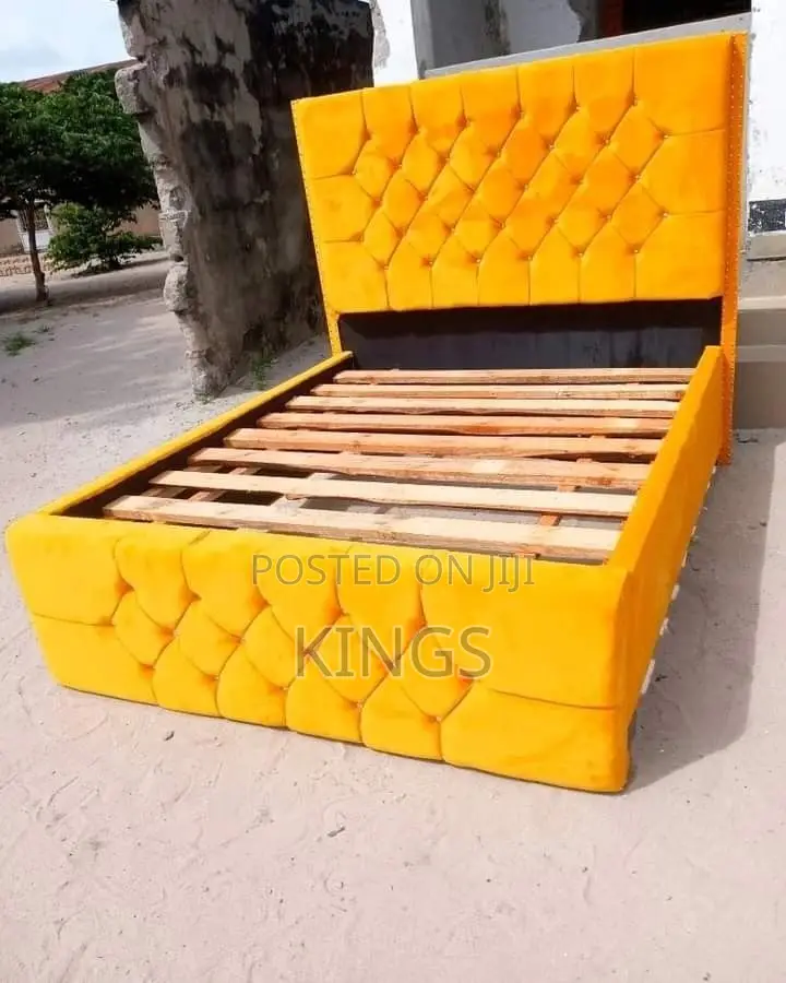 Luxury Fabric Upholstered Bed Frame – Brand New