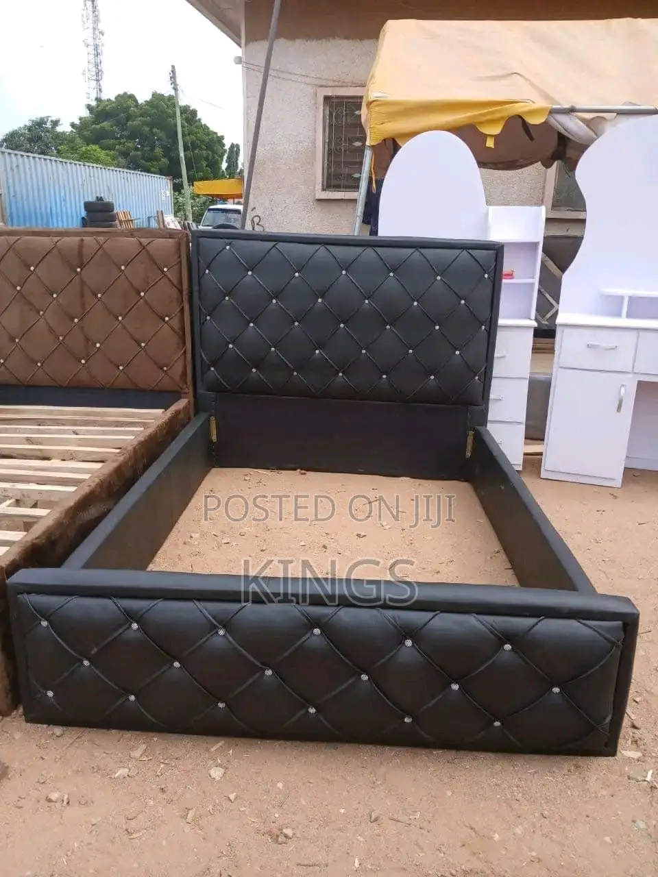 Luxury Fabric Upholstered Bed Frame – Brand New