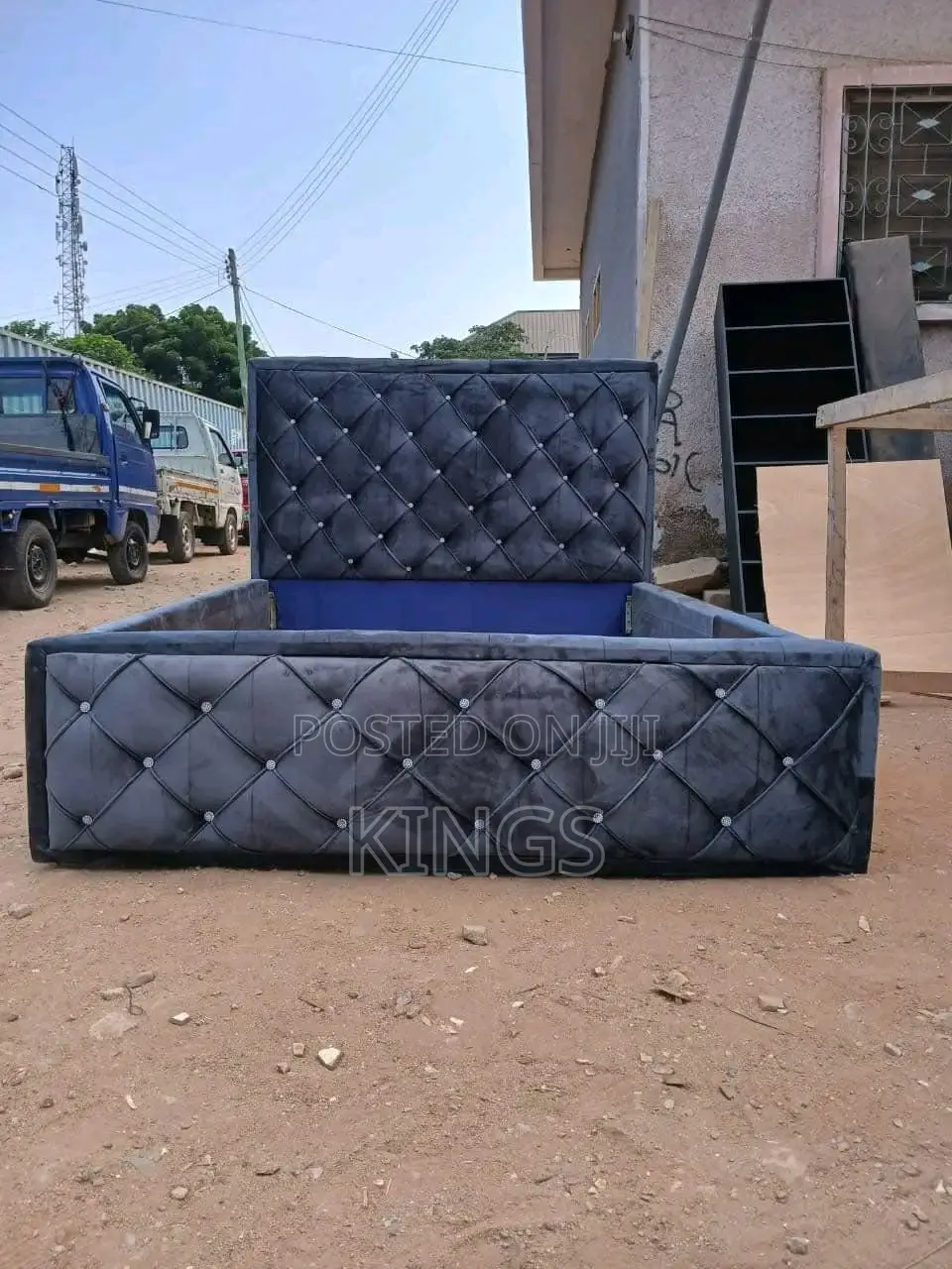 Luxury Fabric Upholstered Bed Frame – Brand New