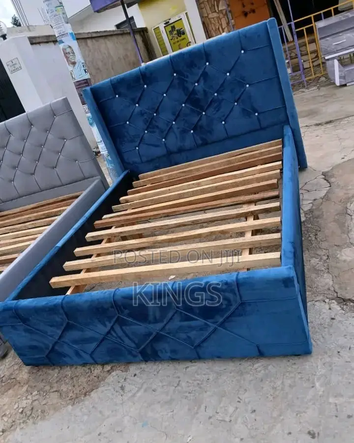 Luxury Fabric Upholstered Bed Frame – Brand New
