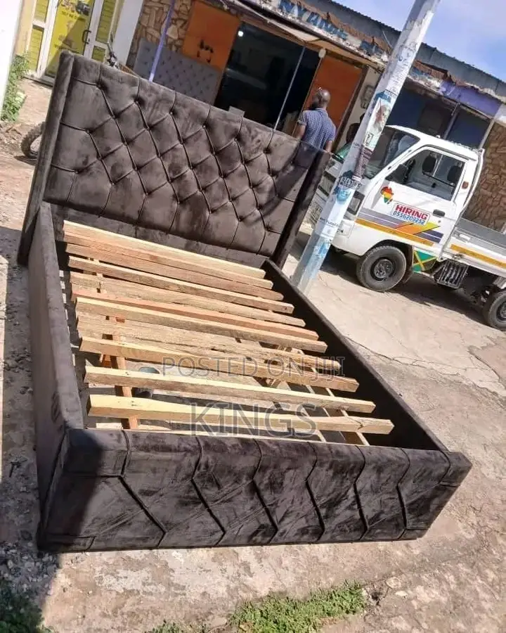Luxury Fabric Upholstered Bed Frame – Brand New