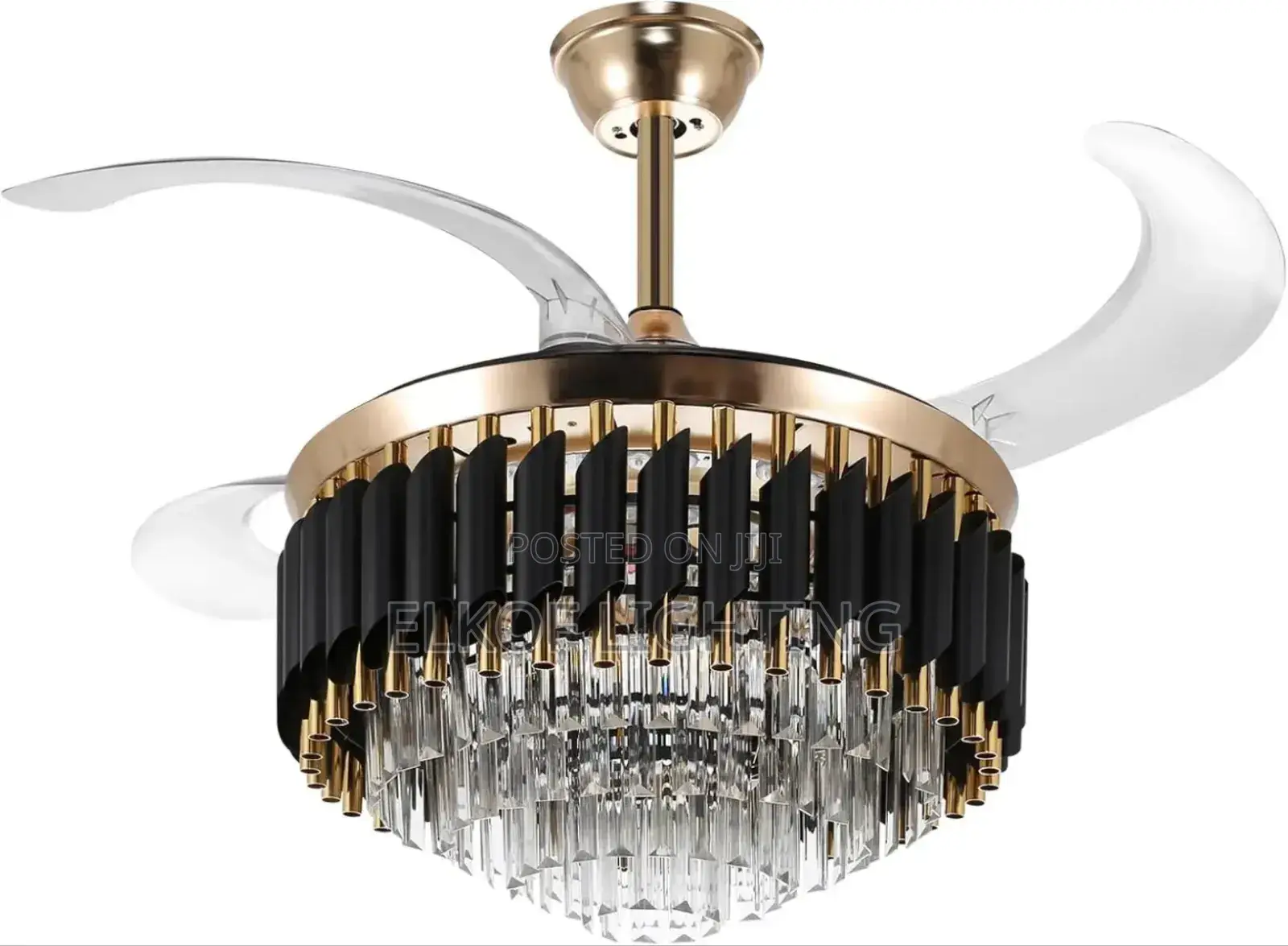 Remote Control Chandelier Gold Fanlight, Bluetooth Music Fan Light