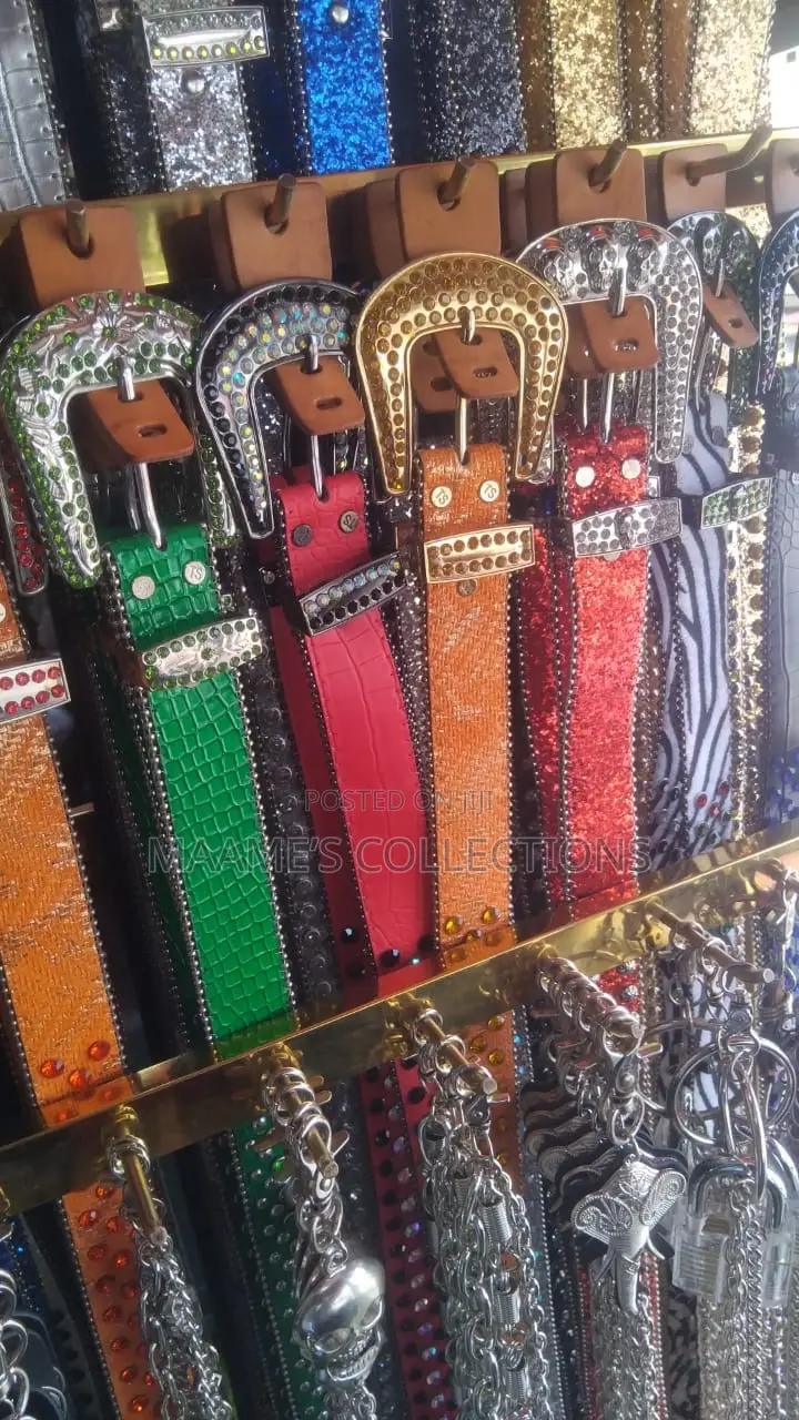 Men Women Punk Rock Belt Pu Leather With Rhinestone