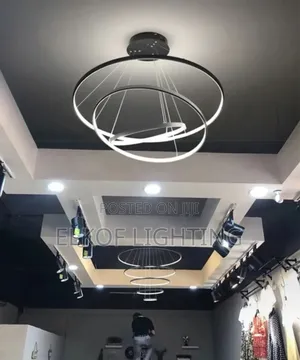 Circle Hanging 20+40+60cm Pendant 3 Ring Black Luxury Chandelier