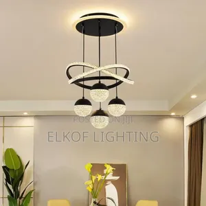 2 Ring Black Pendant Light 55w Nordic Minimalist Art Shade Chandelier