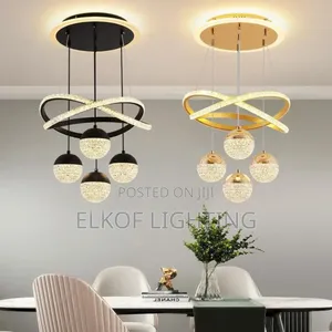 2 Ring Black Pendant Light 55w Nordic Minimalist Art Shade Chandelier