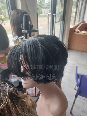 Lace Front Wig Styled in a Pixie Cut.