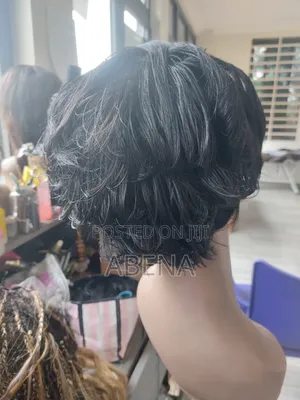 Lace Front Wig Styled in a Pixie Cut.
