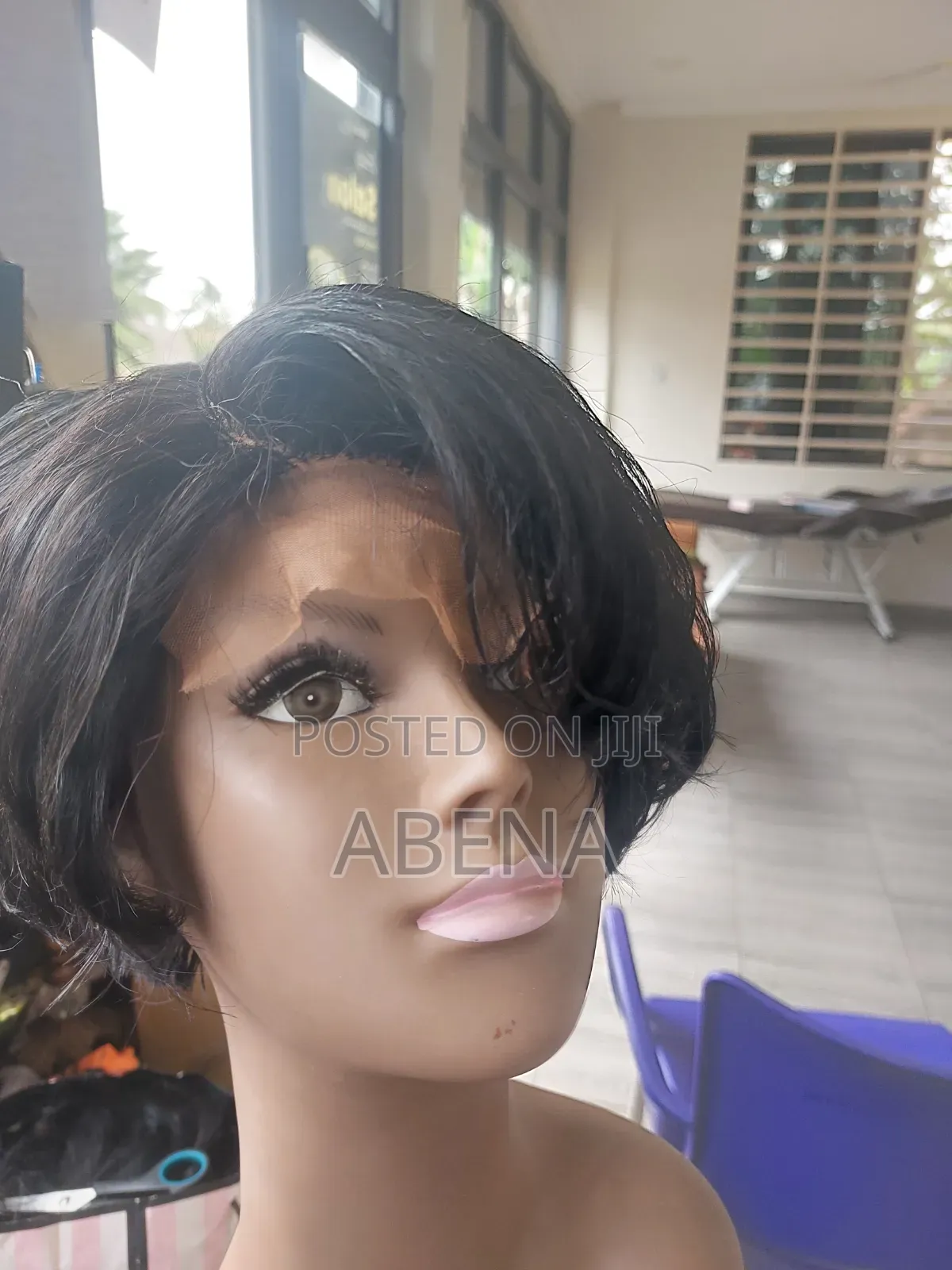 Lace Front Wig Styled in a Pixie Cut.
