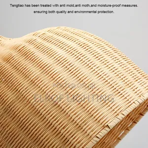 Bamboo Dome Pendant Light Industrial Style Restaurant Bar Chandelier