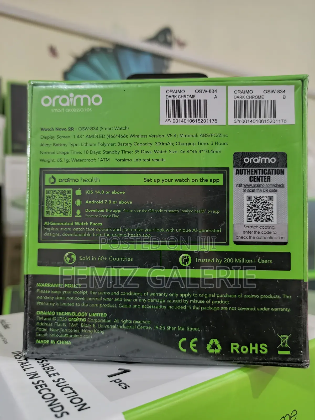Oraimo Watch Nova 2r 1.43" Amoled 35-Day Standby Smart Watch