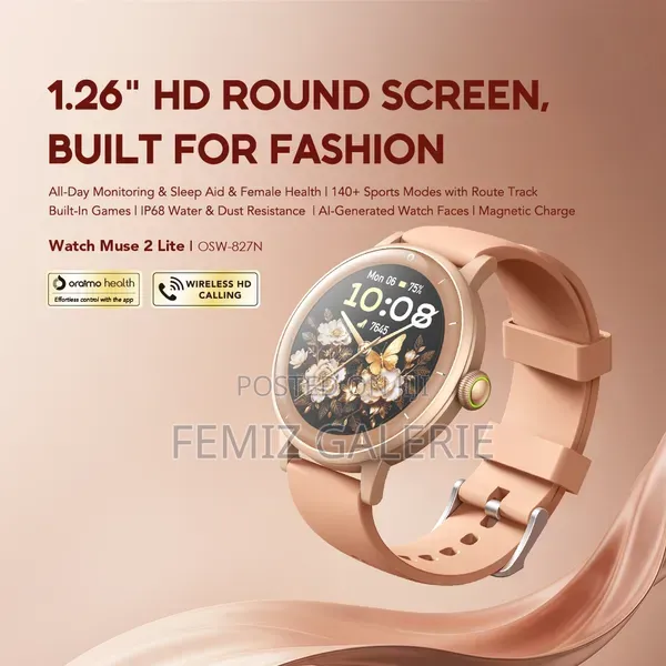 Oraimo Watch Muse 2 Lite 1.26'' Ip68 Chic Versatile Smart Watch