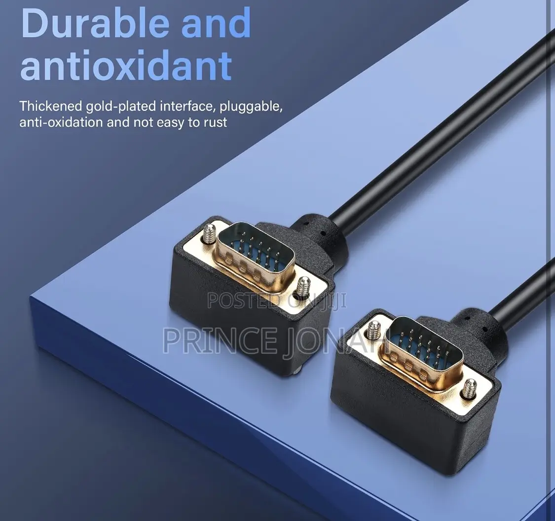 Right Angle Vga Cable 15 Pin Full Hd 1080p High Resolution 1.5m