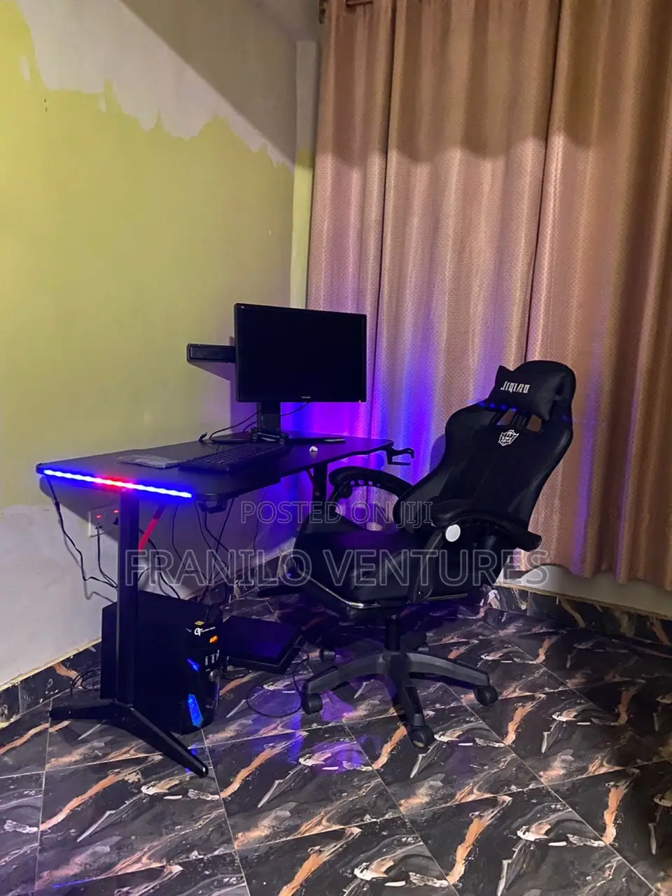 Combo- RGB Gaming Desk (1.2m) and Game Chair With Massage