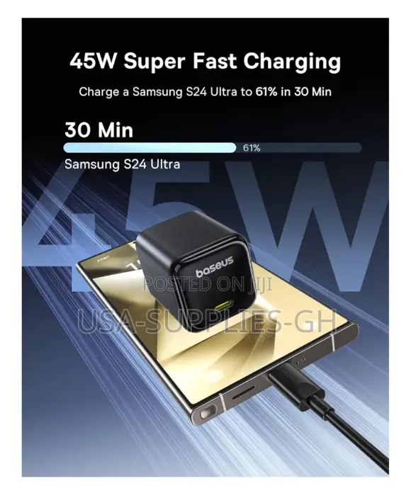 Baseus 45w Usb C Phone Charger Block From Usa