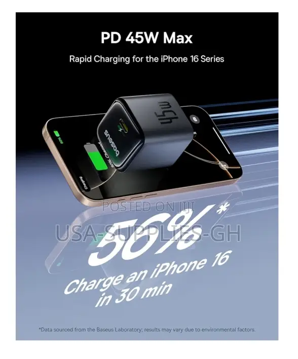 Baseus 45w Usb C Phone Charger Block From Usa